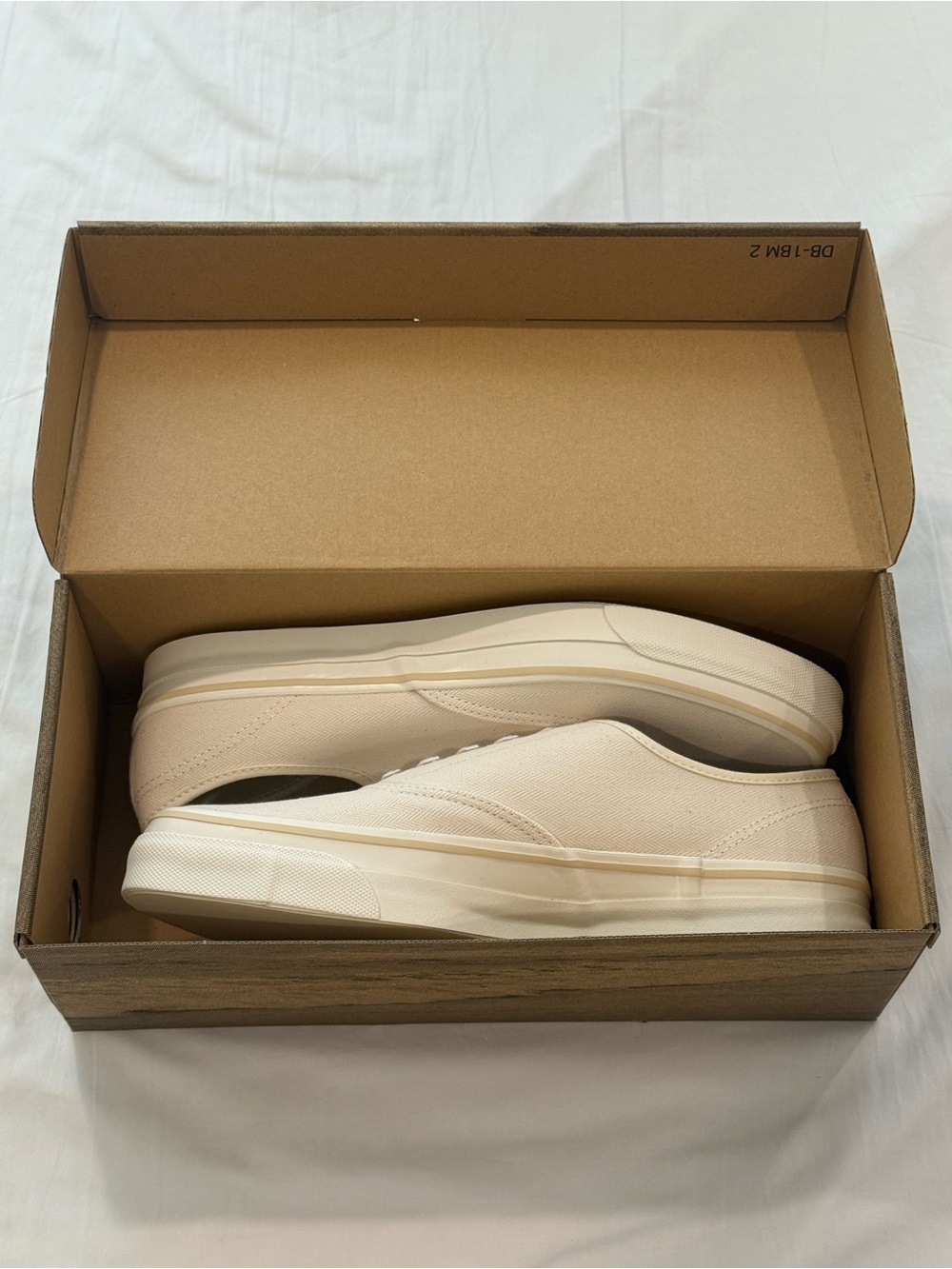 BNIB Buck Mason Moonstar Herringbone Deck Shoe in Seeded Natural Size US 10 UK9